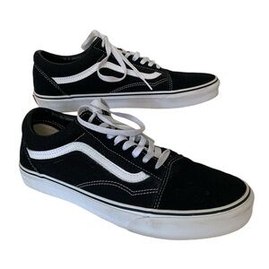 Vans Sneakers Old Skool Off the Wall Suede Canvas Black White Men 11.5
